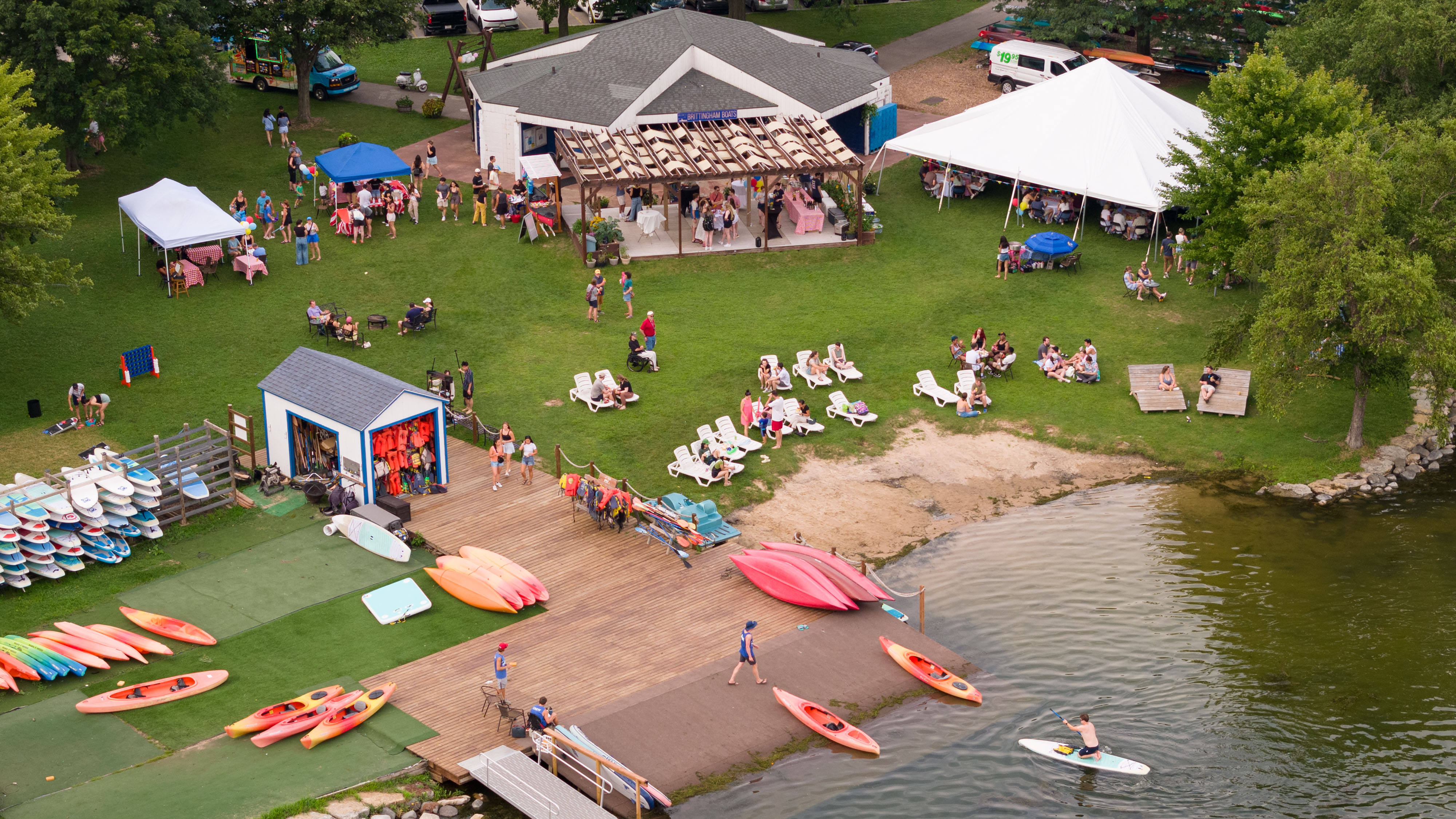 Drone view of the 2025 ULI Fun Fair Resident Event at Brittingham Boats 