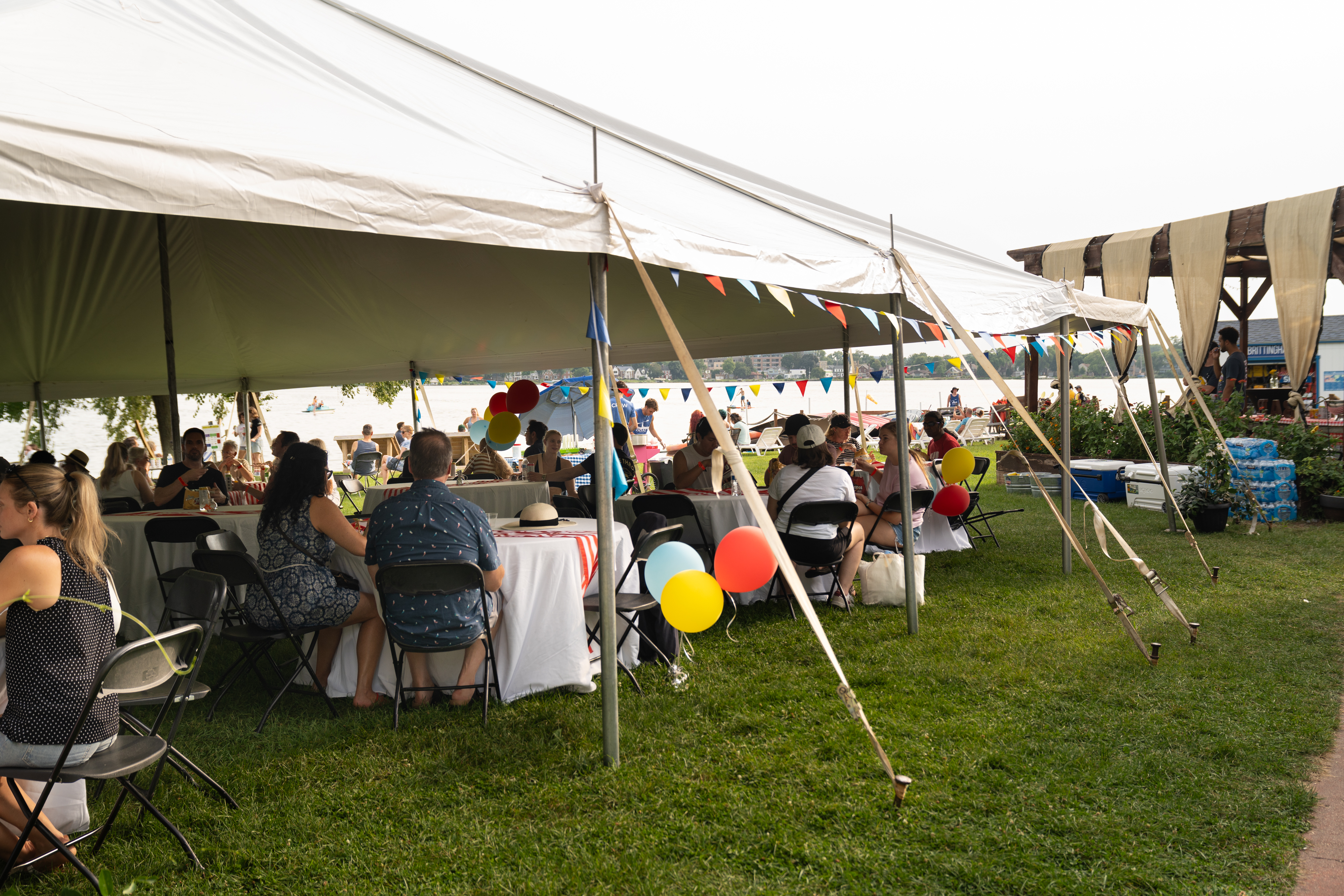 Crowds enjoying the ULI Fun Fair in downtown Madison with booths and games