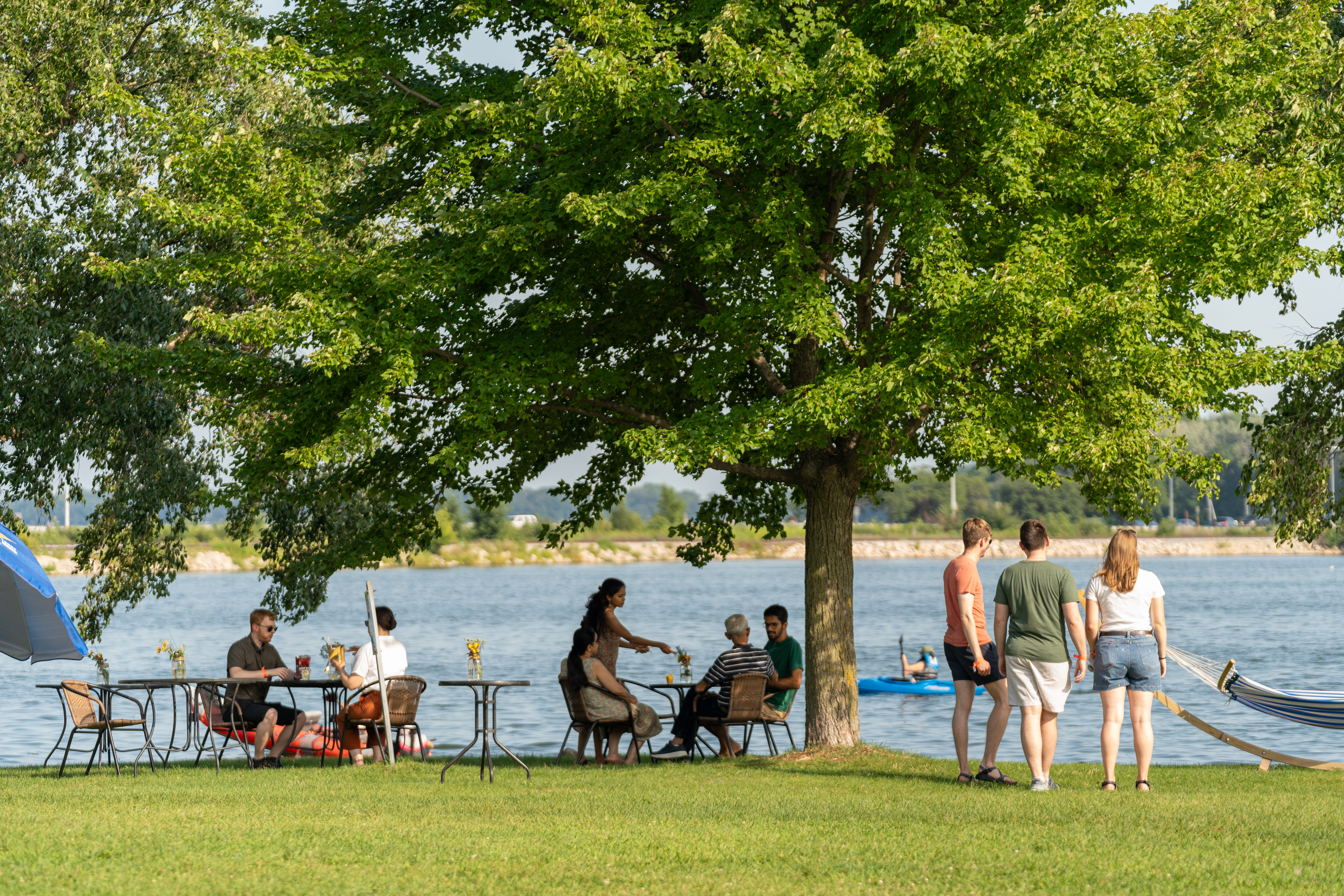 Crowds enjoying the ULI Fun Fair in downtown Madison with booths and games