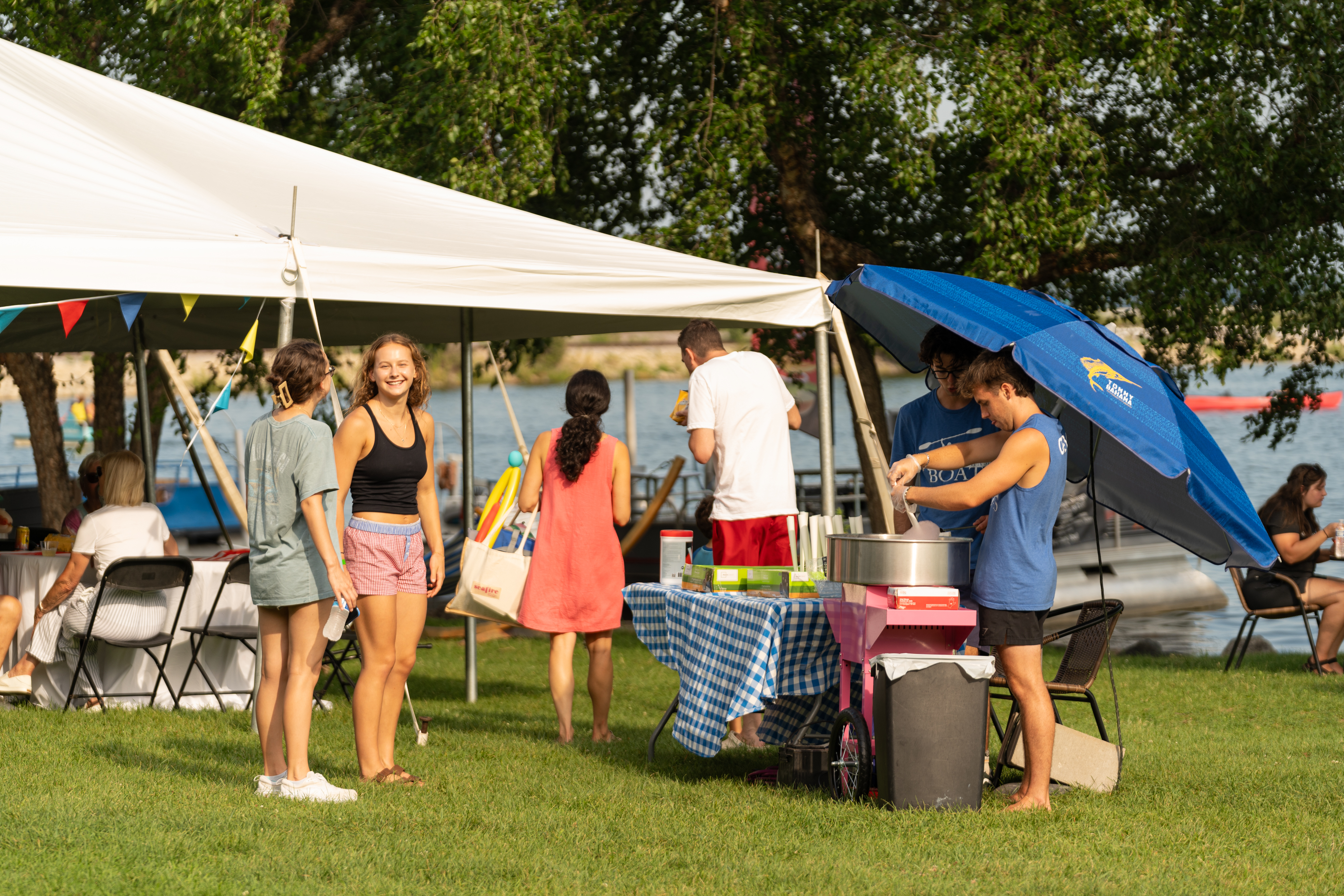 Crowds enjoying the ULI Fun Fair in downtown Madison with booths and games