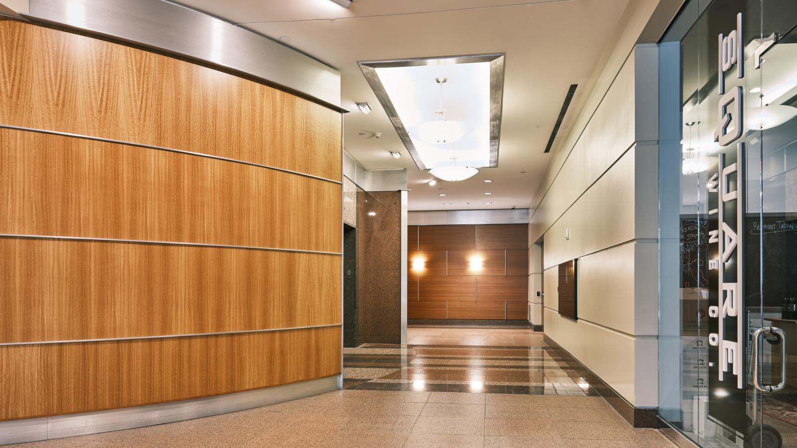 Elegant common areas with premium finishes at One East Main in Madison