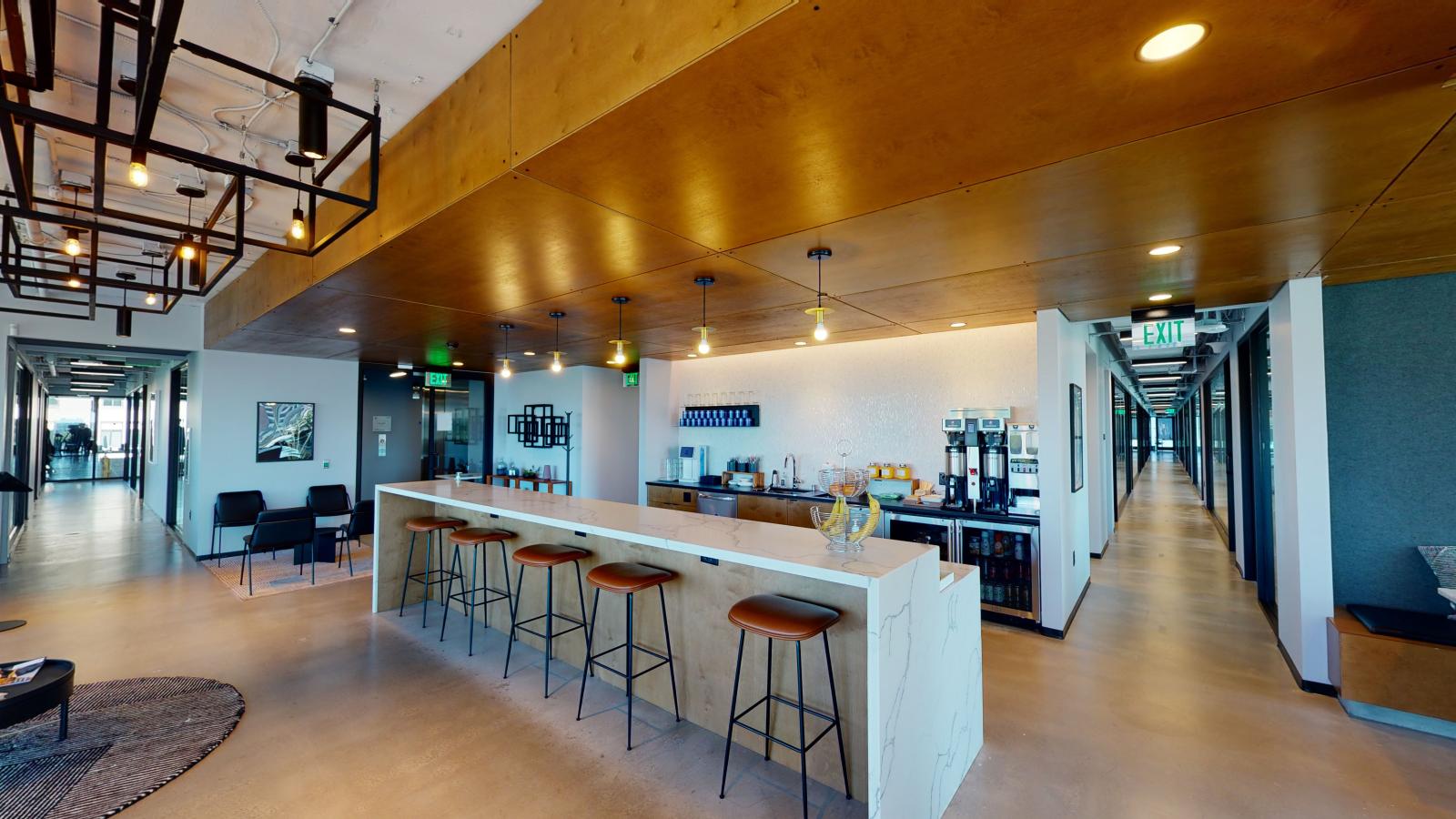 Modern office space and views showcased at Urban Office Coworking in downtown Madison 