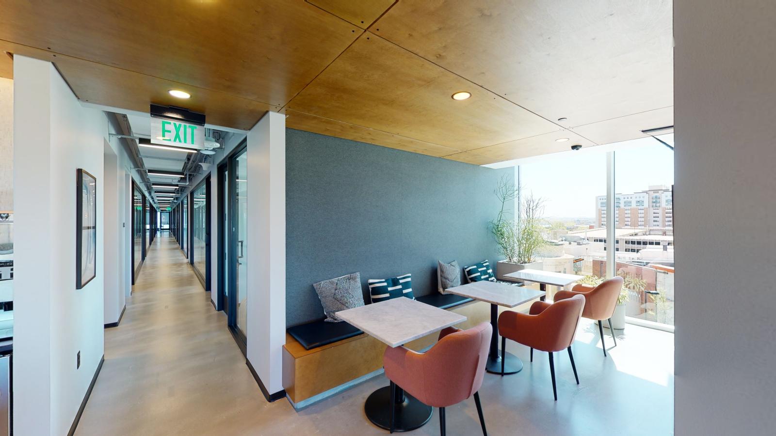 Modern office space and views showcased at Urban Office Coworking in downtown Madison 